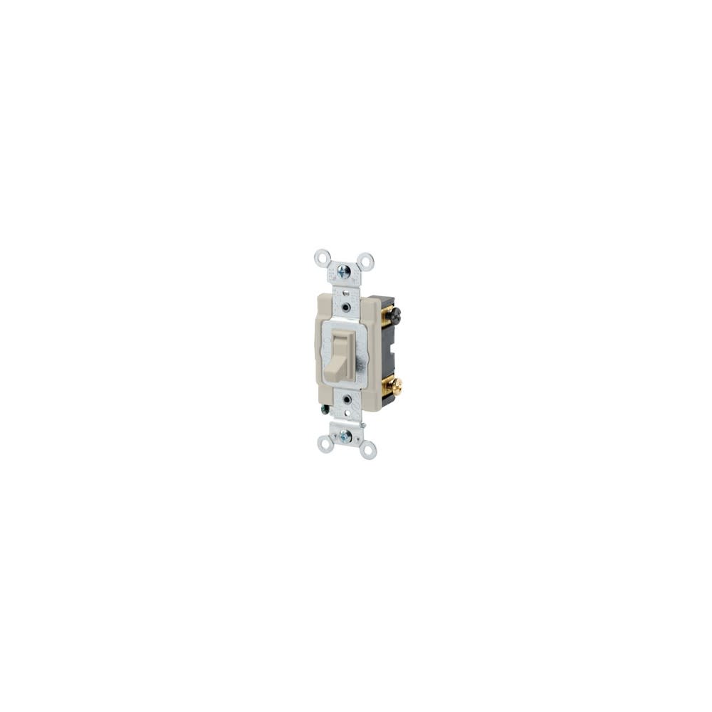 Leviton 15A 120/277V Metal Ivory Grounded AC Quiet Toggle Switch - Flockneti