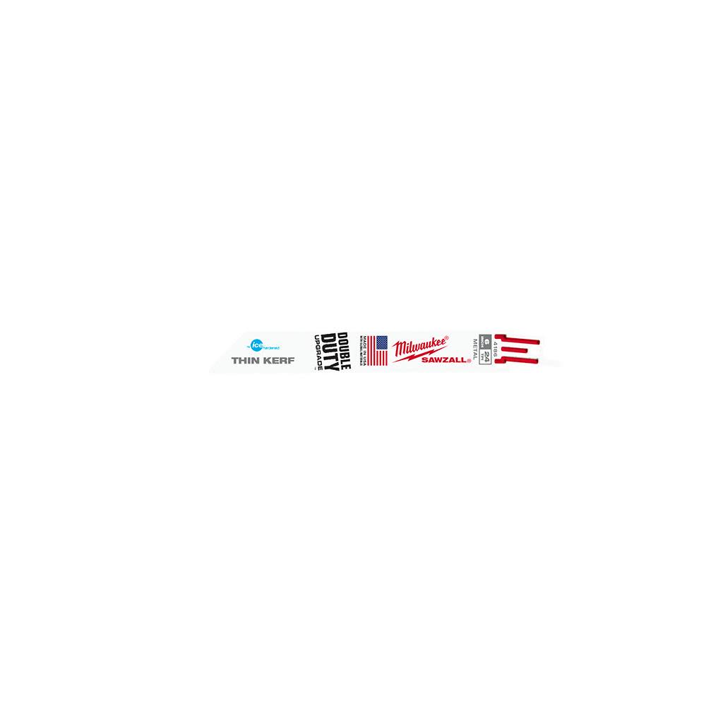 Milwaukee 6 In. 24 TPI Thin Kerf Ice Hardened SAWZALL Blades (5 Pk) - Flockneti