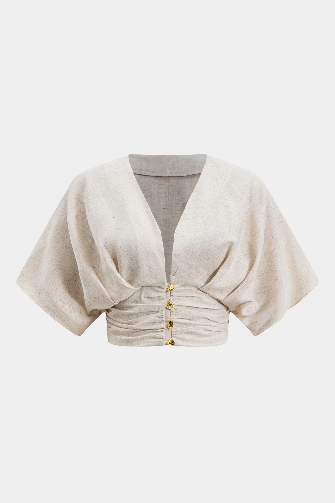 Linen Metallic Short-Sleeve Shirt - Flockneti