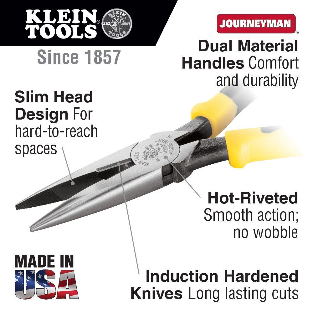 Klein Tools Long Nose Side Cut Pliers 7-1/2″ L - Flockneti