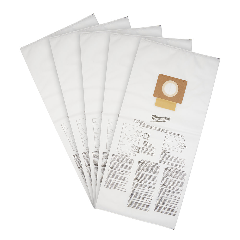 Milwaukee Fleece Dust Bags 12 Gallon 5pk - Flockneti