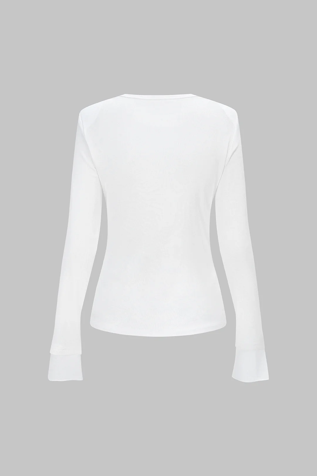 Round Neck Ruched Long-Sleeve Top - Flockneti