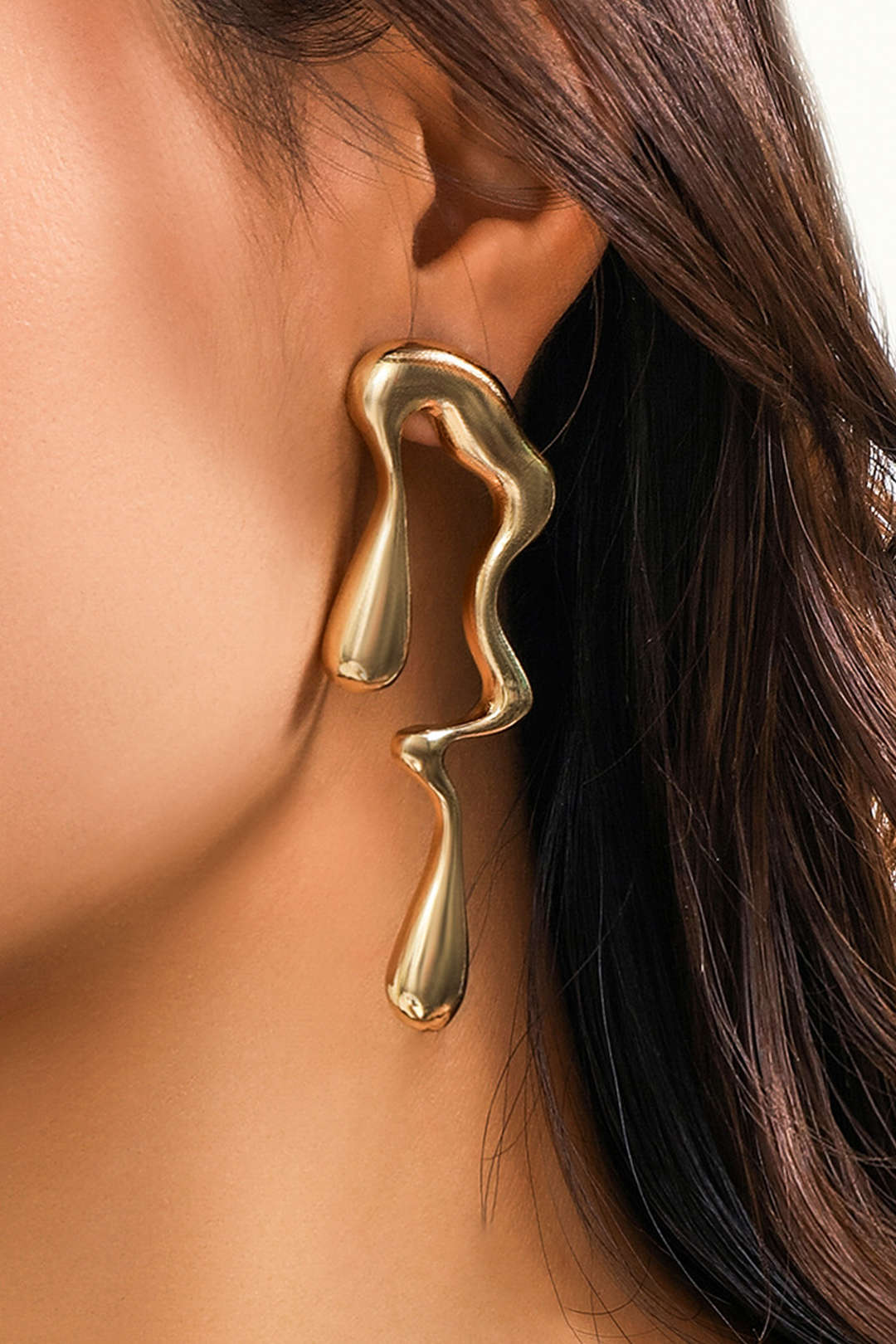 Metal Drop Asymmetrical Earrings - Flockneti