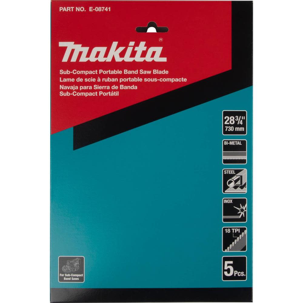 Makita Band Saw Blades 28 3/4″ 18 TPI Bi Metal Sub Compact Portable 5pk - Flockneti