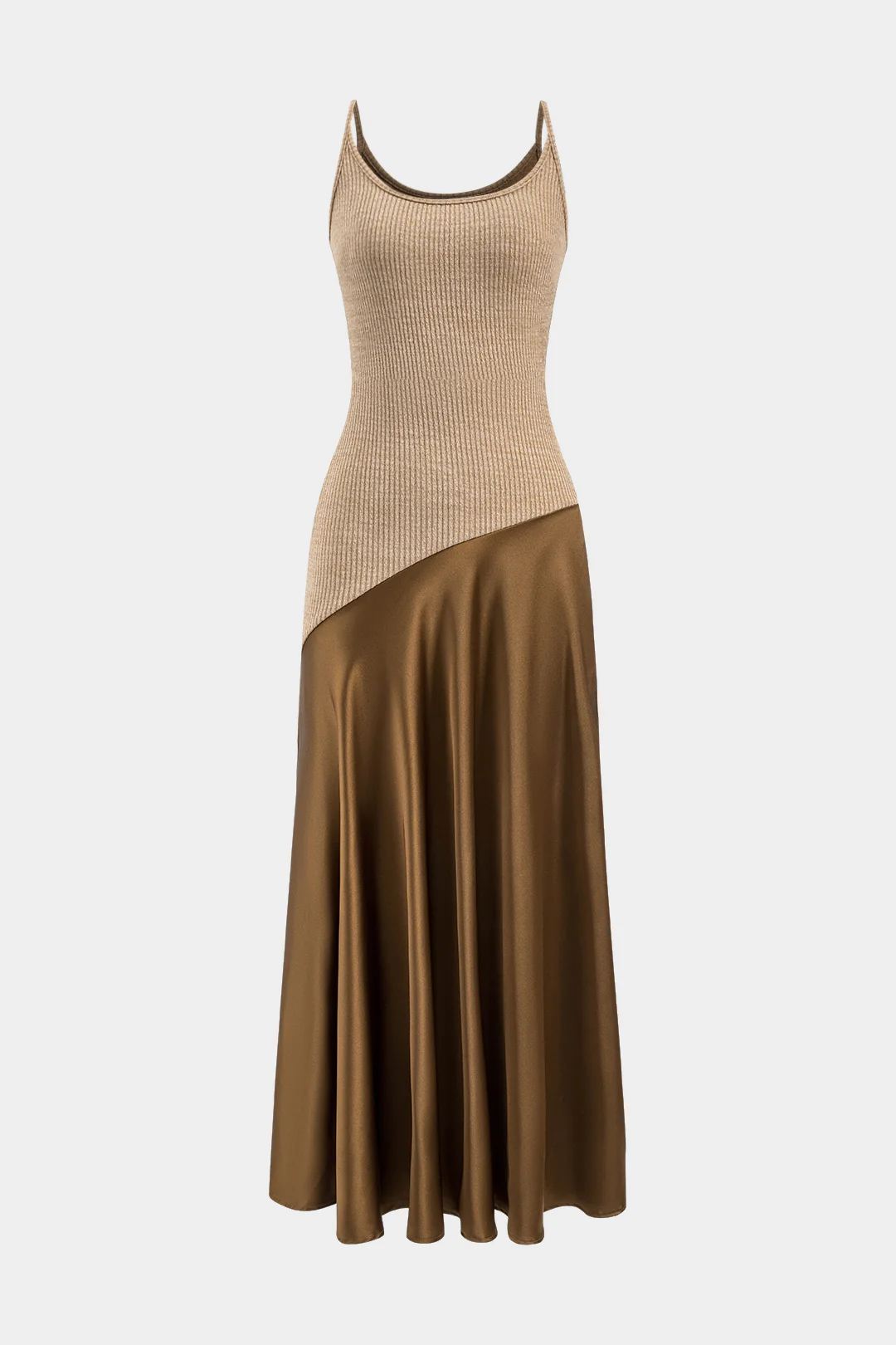 Satin Patchwork Slip Maxi Dress - Flockneti