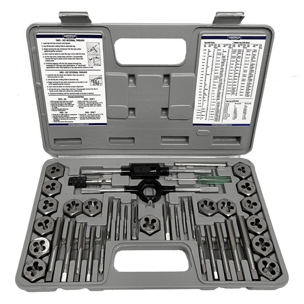 Champion Cutting Tool 39 pc Metric Tap & Die Set - Flockneti
