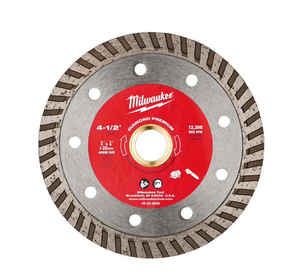 Milwaukee 4-1/2 In. Diamond Premium Turbo - Flockneti