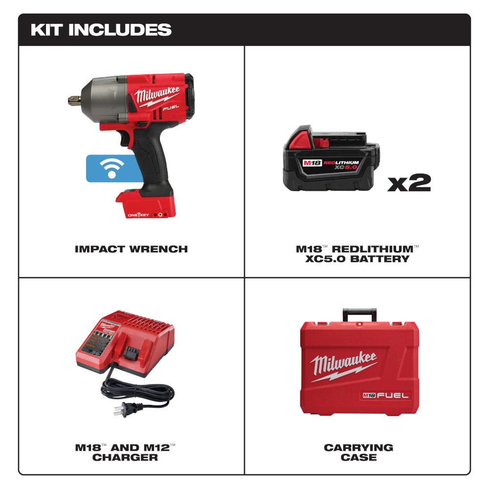 Milwaukee M18 FUEL with ONE-KEY High Torque Impact Wrench 1/2 in. Pin Detent Kit - Flockneti