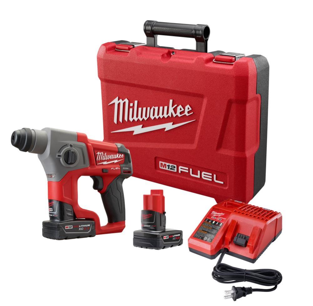 Milwaukee M12 FUEL  SDS Plus Rotary Hammer Kit - Flockneti