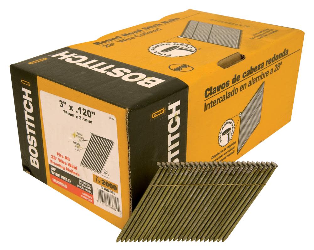 Bostitch 3-in x 0.120 Offset Round Head Wire Weld Framing Nail - Flockneti