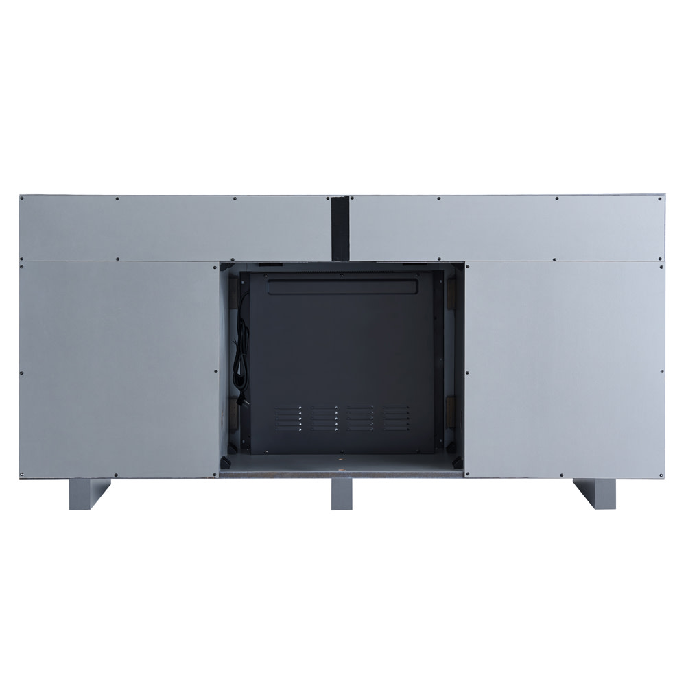 Hearthpro Console Style Media Electric Fireplace Closed Abrasive Grain Coat Storage - Flockneti