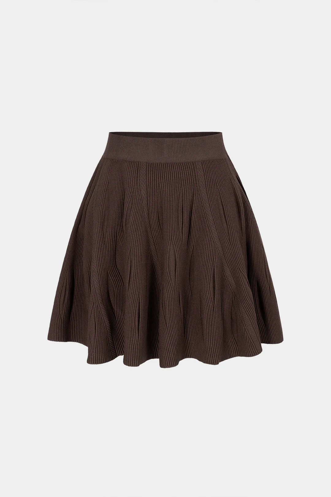 Knit Texture Ruched A-Line Skirt - Flockneti