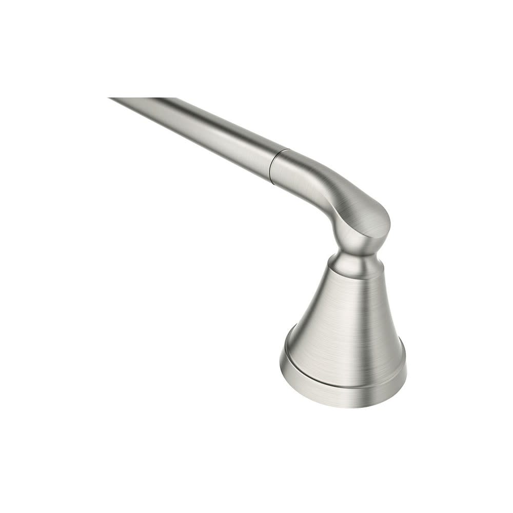 Moen Tiffin Brushed Nickel 18″ Towel Bar with Press & Mark Stamp - Flockneti
