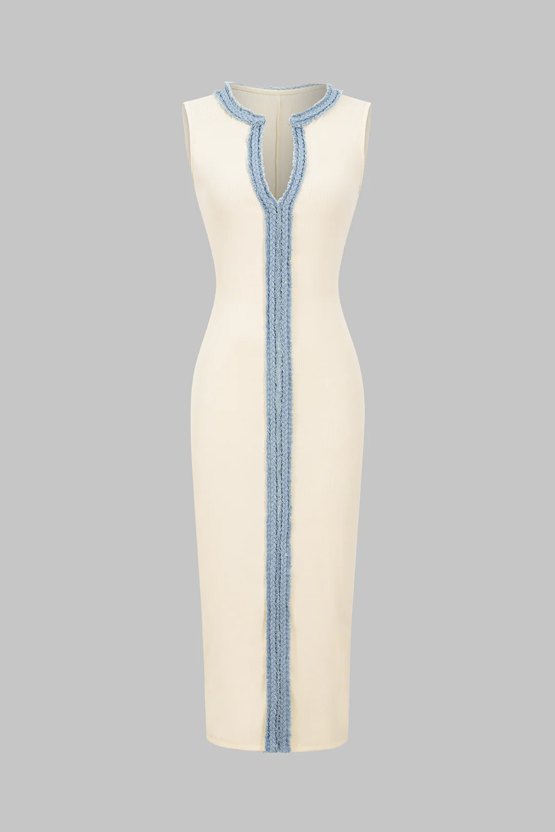 Contrast Patchwork Tank Sleeveless Maxi Dress - Flockneti