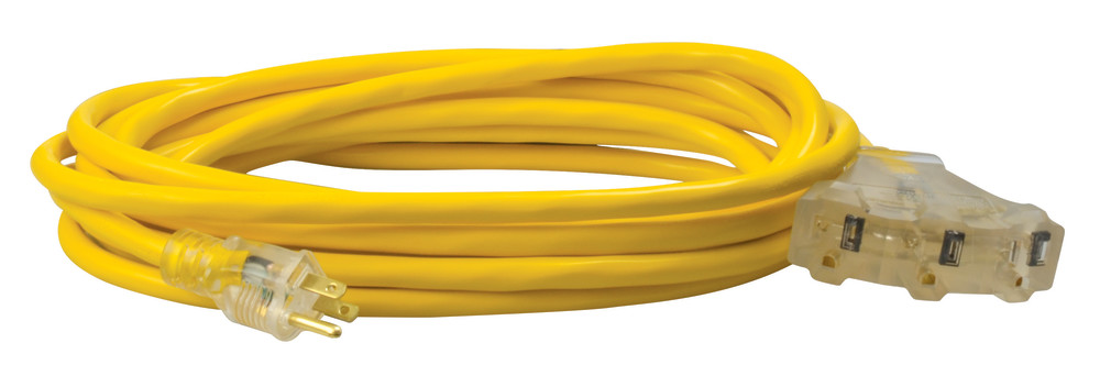Southwire 3 Outlet Extension Cord Lighted End 25′ 12/3 SJTW - Flockneti