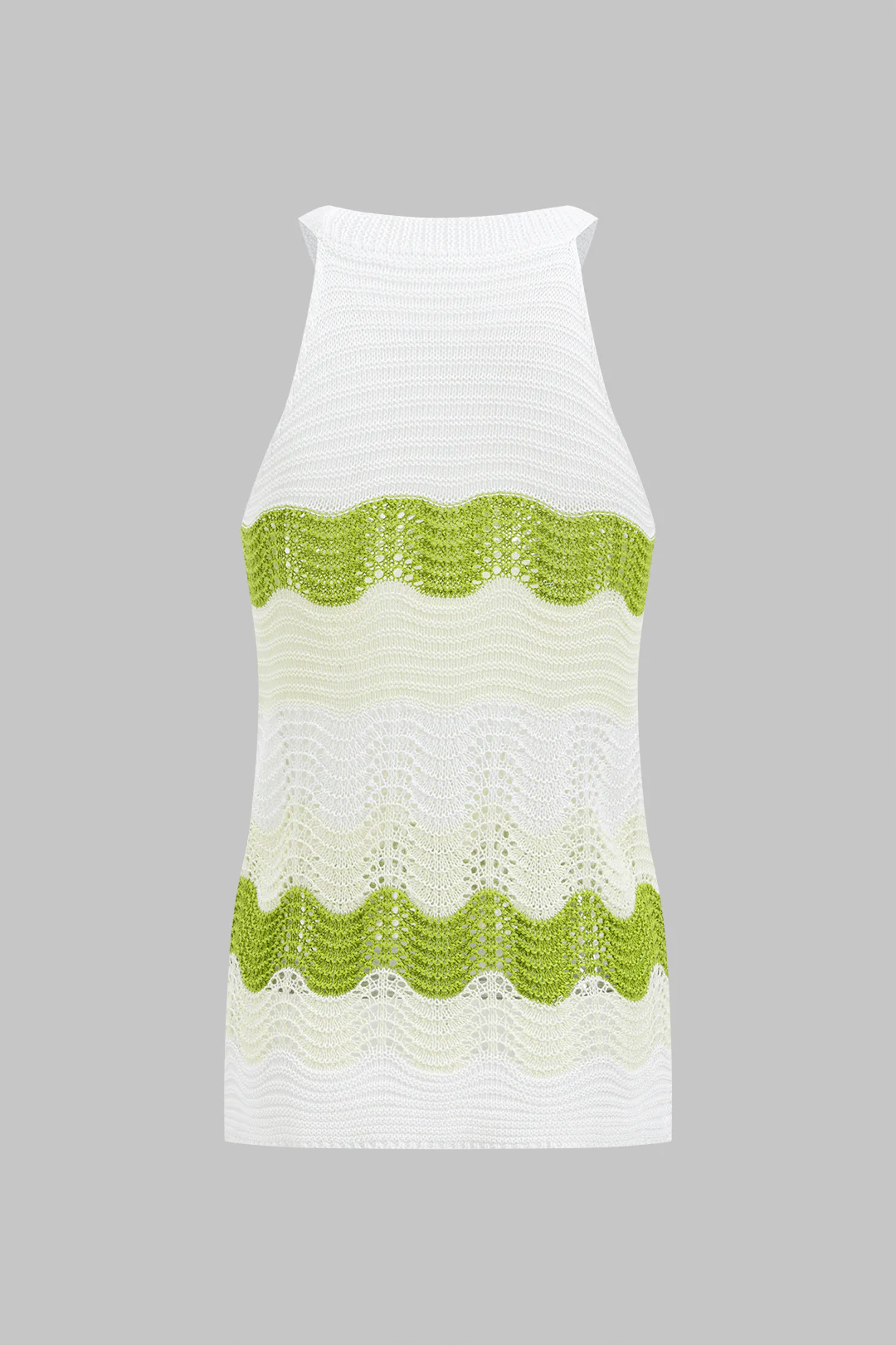 Contrast Hollow Out Tank Top - Flockneti