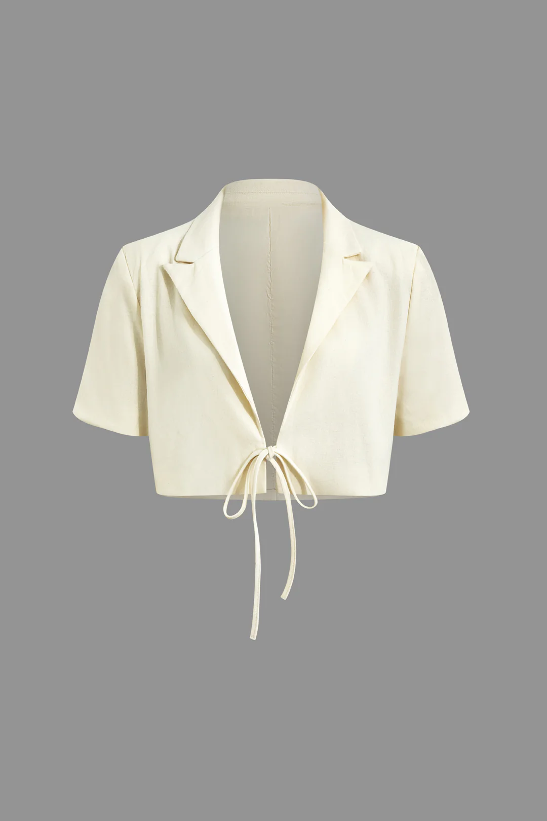V-Neck Tie Up Short-Sleeve Shirt - Flockneti