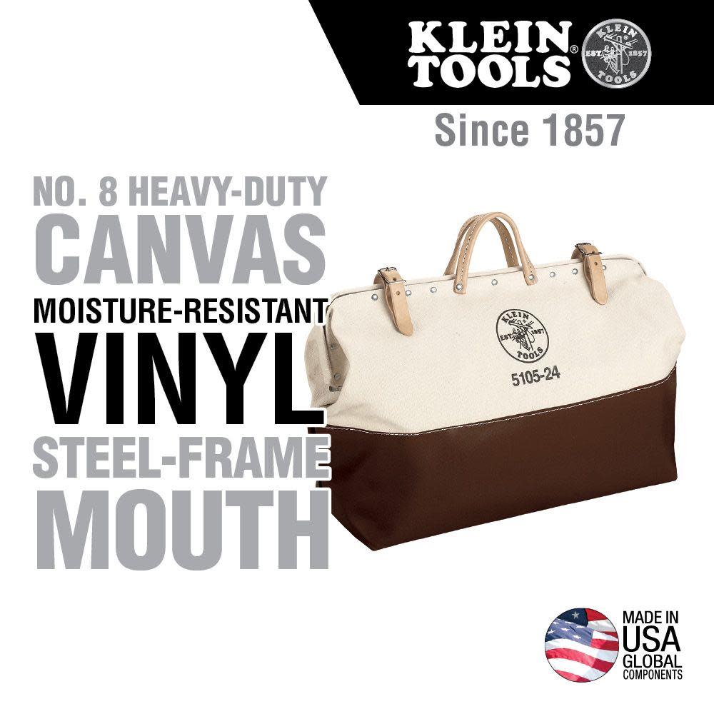 Klein Tools 24″ High-Bottom Canvas Tool Bag - Flockneti