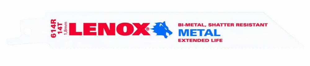 Lenox 5-Pack 6-in 14-TPI Bi-Metal Reciprocating Saw Blades - Flockneti