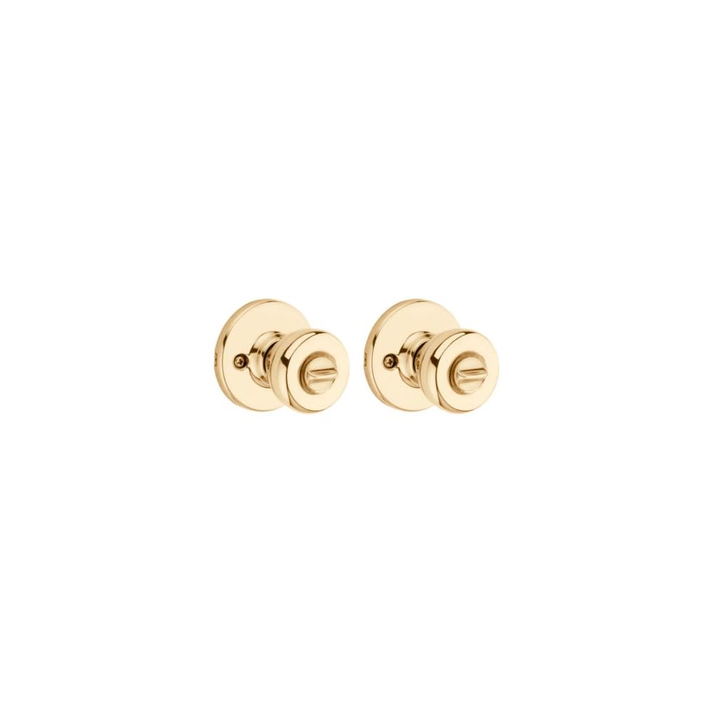 Kwikset Polished Brass Tylo Knob Entry Door Lock Set with Pin & Tumbler - Flockneti
