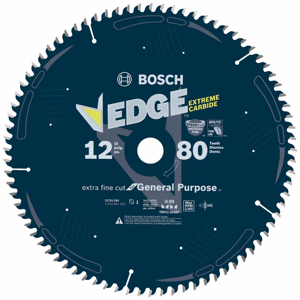 Bosch 12 In. 80 Tooth Edge Circular Saw Blade for Extra-Fine Finish - Flockneti