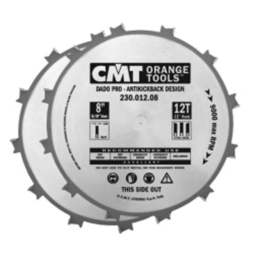 CMT 8 In x 12 x 5/8 In Dado Pro Set - Flockneti