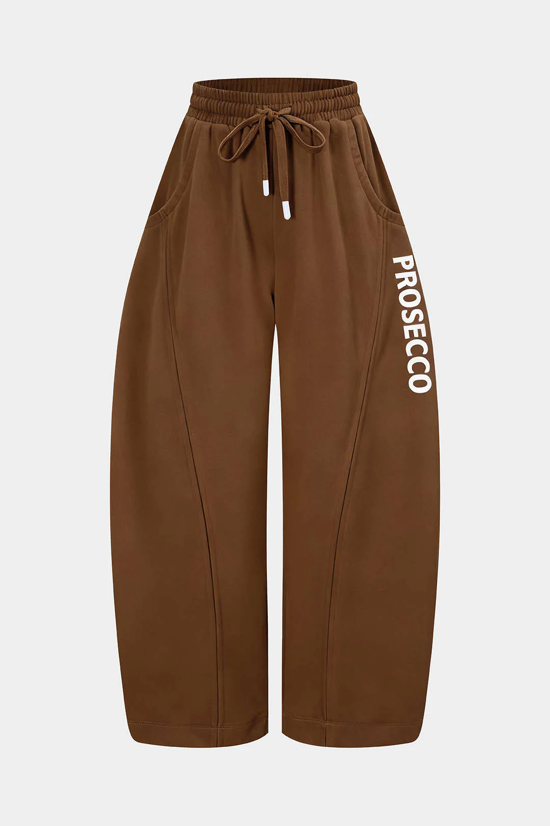 Letter Print Stitching Detail Trousers - Flockneti