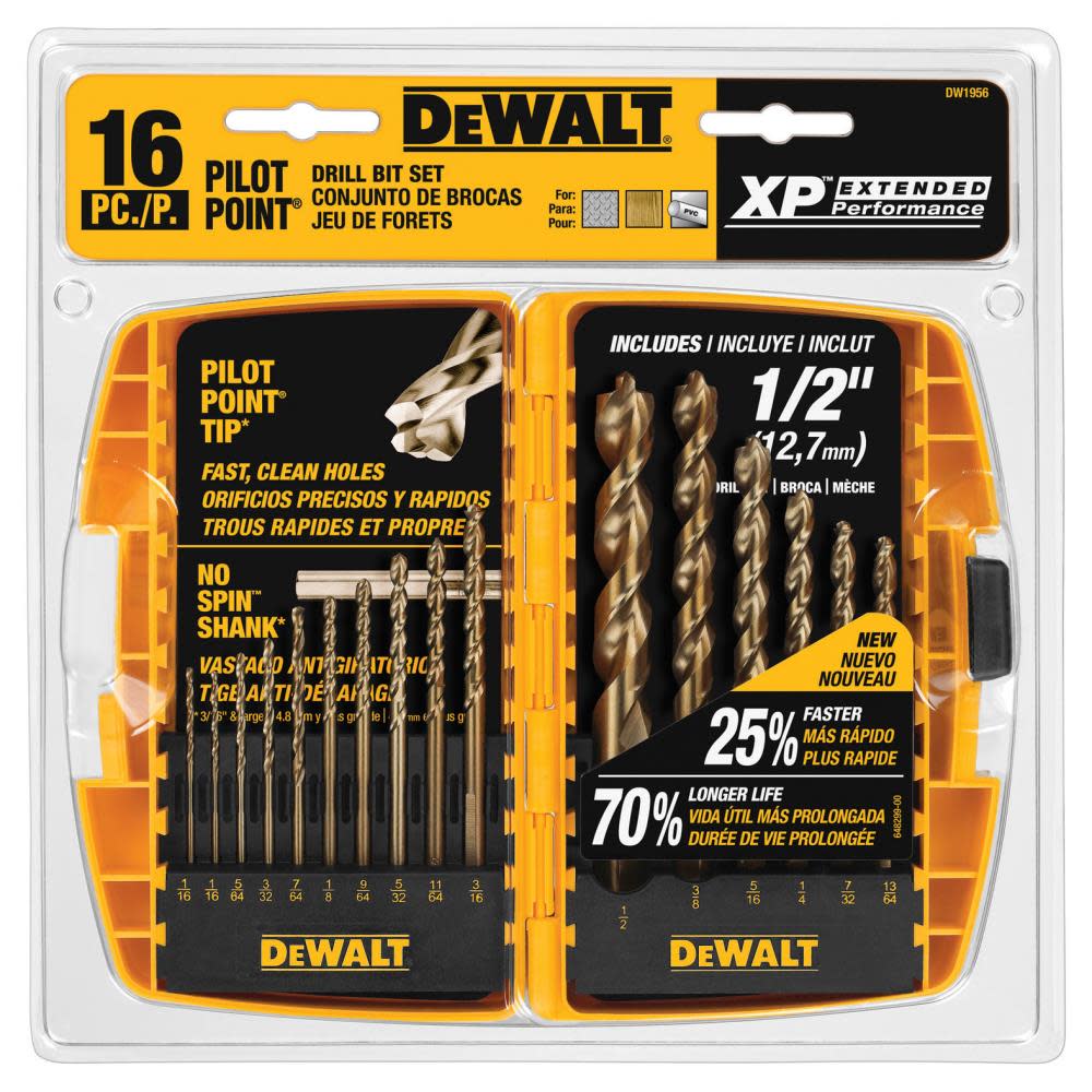 DEWALT 16 piece Pilot Point Drill Bit Set - Flockneti