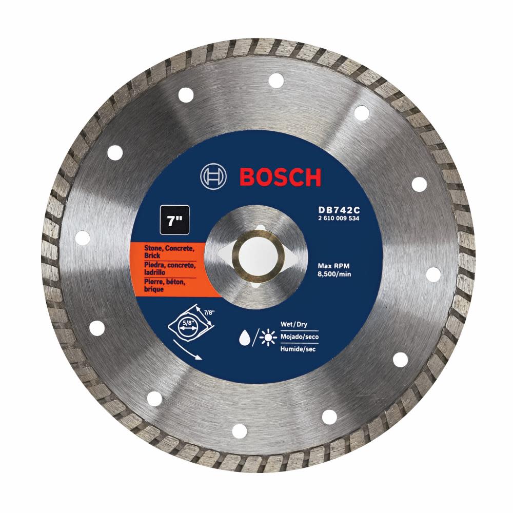 Bosch 7″ Premium Turbo Rim Diamond Blade for Smooth Cuts - Flockneti