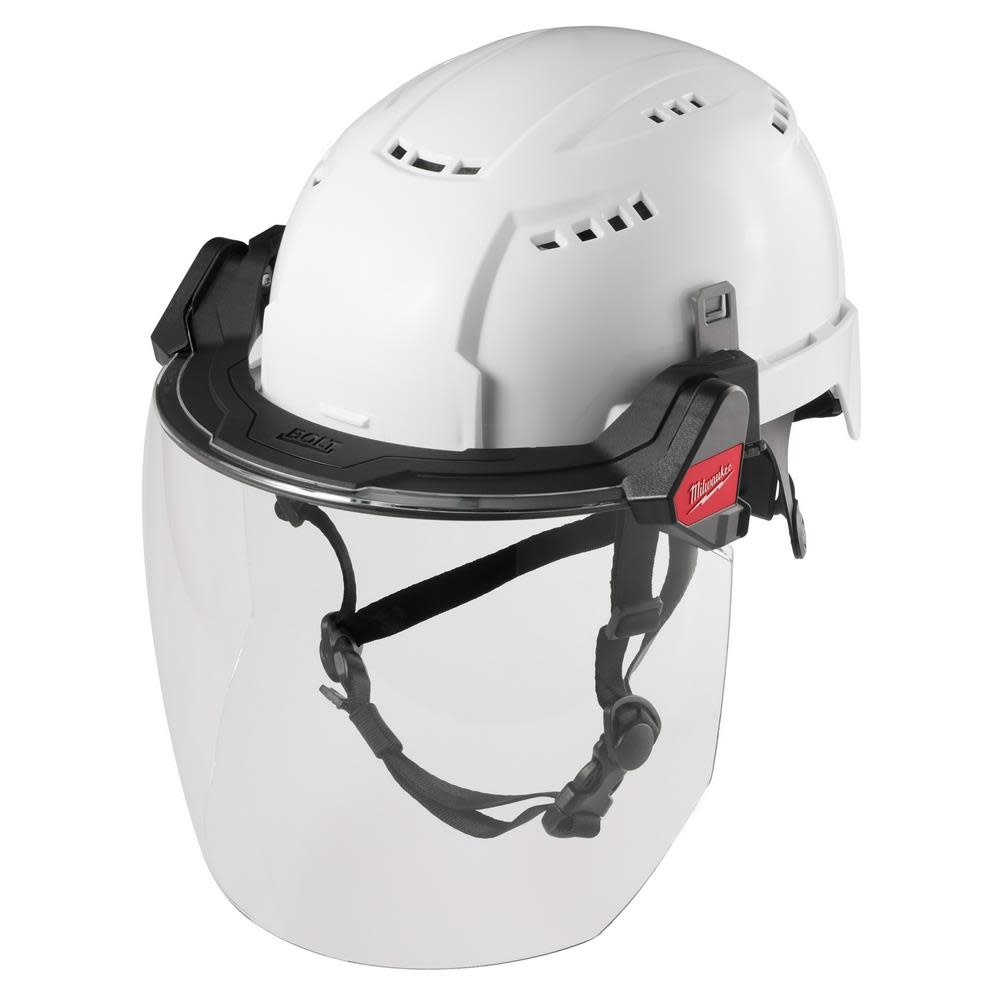 Milwaukee BOLT Full Face Shield Clear Dual Coat Lens Compatible with Safety Helmets & Hard Hats - Flockneti