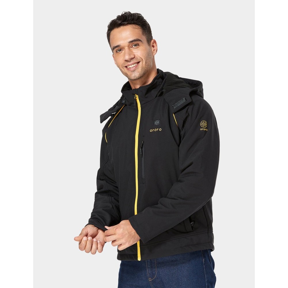 ORORO Mens Black & Gold Classic Heated Jacket Kit Small - Flockneti
