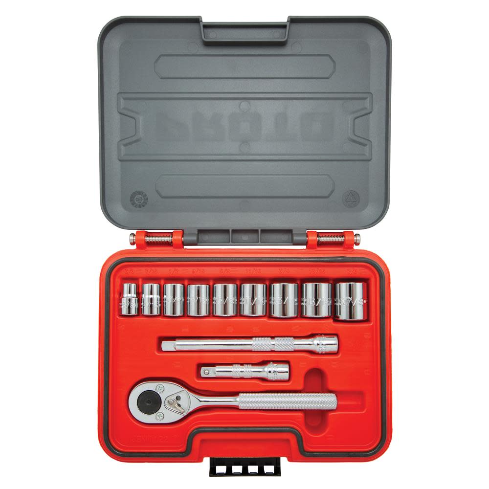 Proto Socket Set 3/8 DR 12pc SAE 6pt - Flockneti