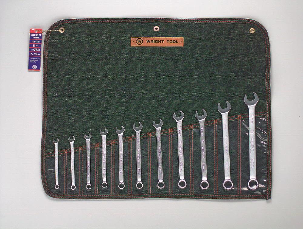 Wright Tool 11 pc. Metric Combination Wrench Set 7 mm to 19 mm 12 pt - Flockneti