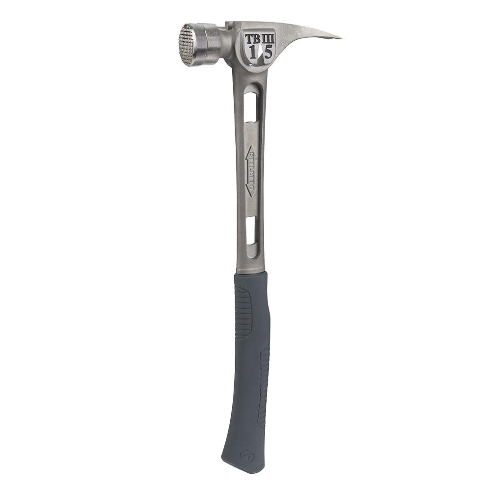 Stiletto 15 oz Ti-Bone III Titanium Hammer with Milled Face and Curved Handle - Flockneti