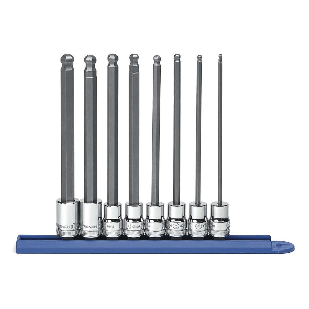 GEARWRENCH 8Pc 3/8-in Drive Long Ball End Hex Bit Metric Socket Set - Flockneti