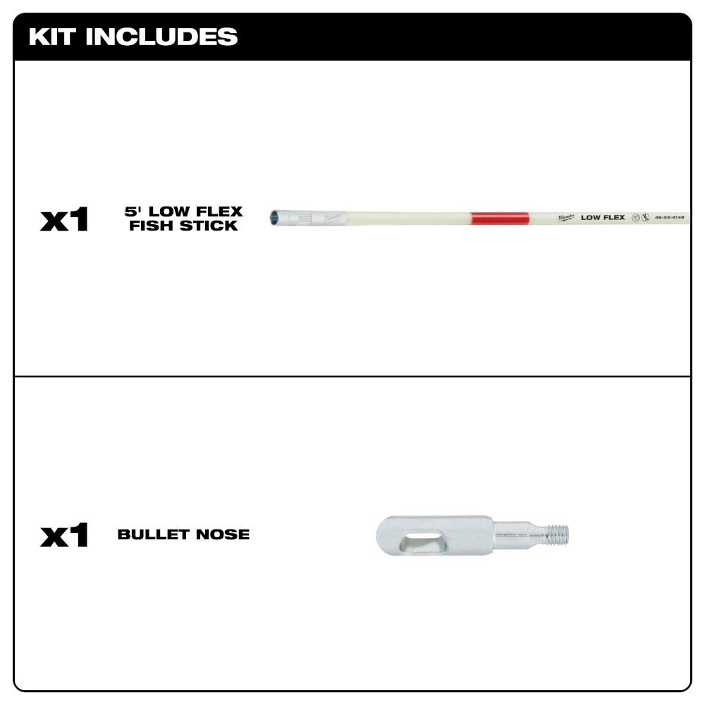 Milwaukee 5 Ft. Low Flex Fish Stick - Flockneti