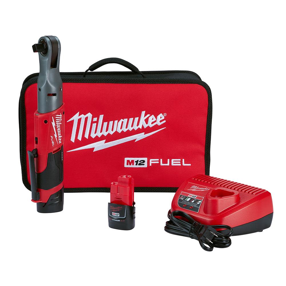 Milwaukee M12 FUEL 1/2 in. Ratchet 2 Battery Kit - Flockneti
