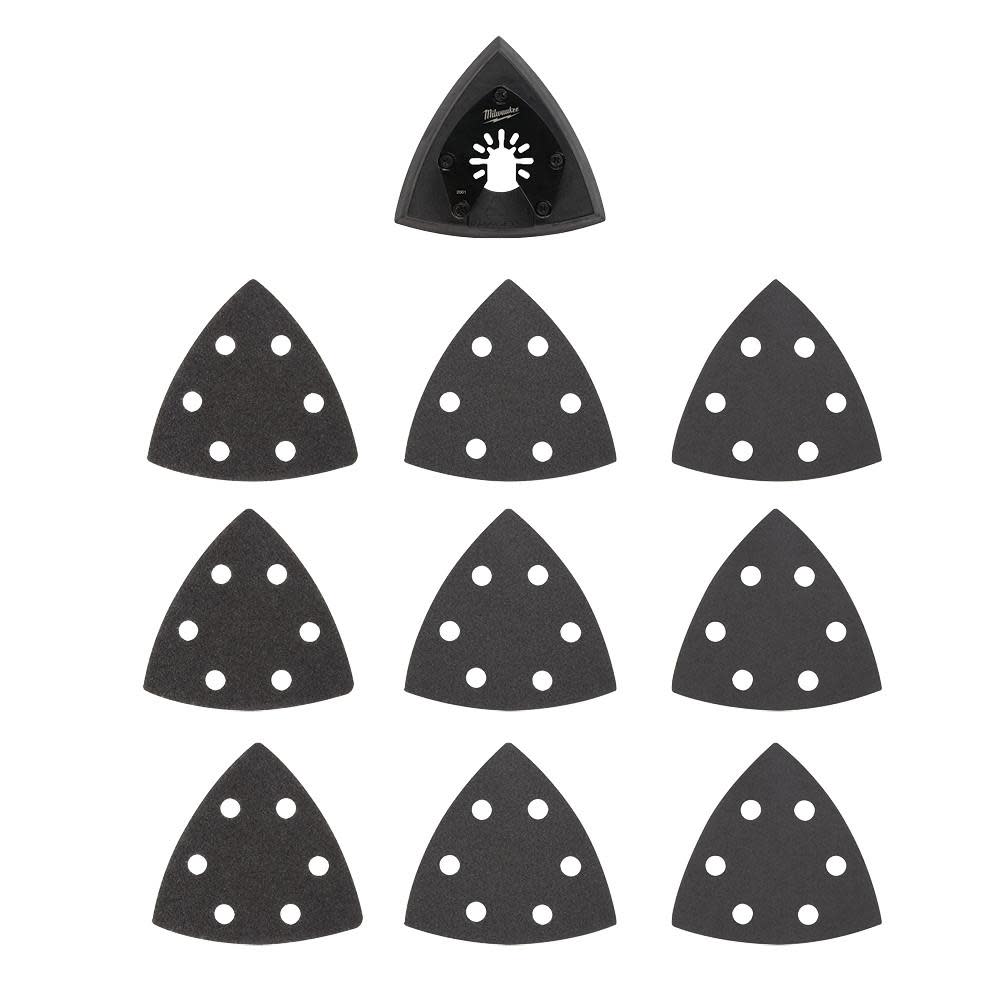 Milwaukee OPEN-LOK 3-1/2″ SANDING PAD & PAPER VAR SET - Flockneti