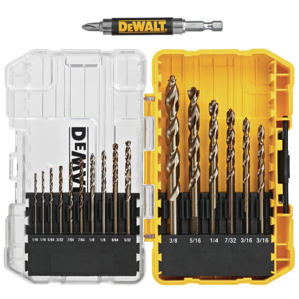 DEWALT 16pc Gold Ferrous Pilot Point Drill Bit Set - Flockneti