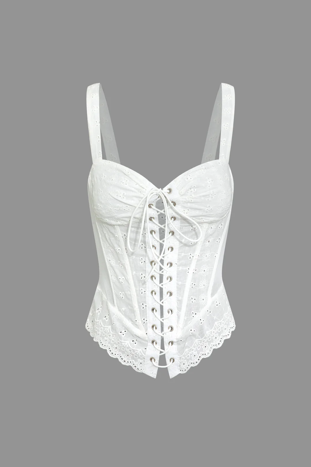 Asymmetrical Tie-Up Hollow Out Cami Top - Flockneti