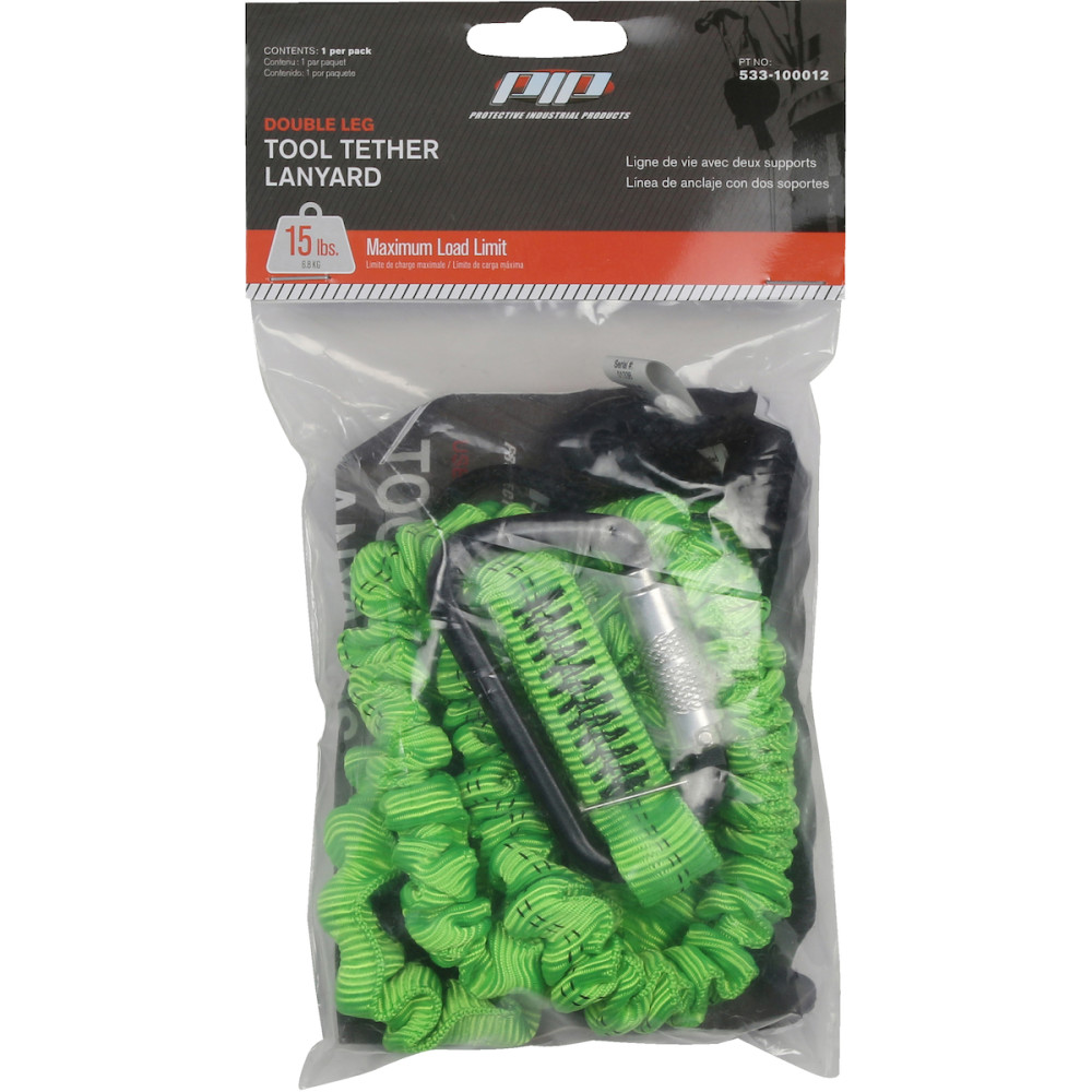 Protective Industrial Products Tool Tethering Lanyard Double Leg 10lbs Maxi Load Limit - Flockneti