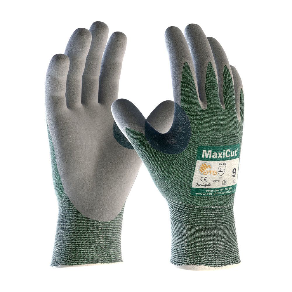 Protective Industrial Products MaxiCut Seamless Knit Engineered Yarn Glove with Nitrile Coated MicroFoam Grip on Palm & Fingers Large – 12 Pk - Flockneti