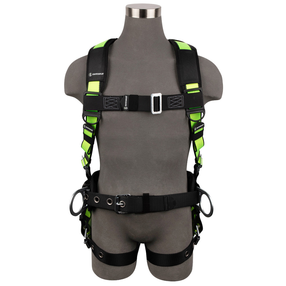 Safewaze Medium PRO Construction Harness with 3D MB Chest TB Legs - Flockneti