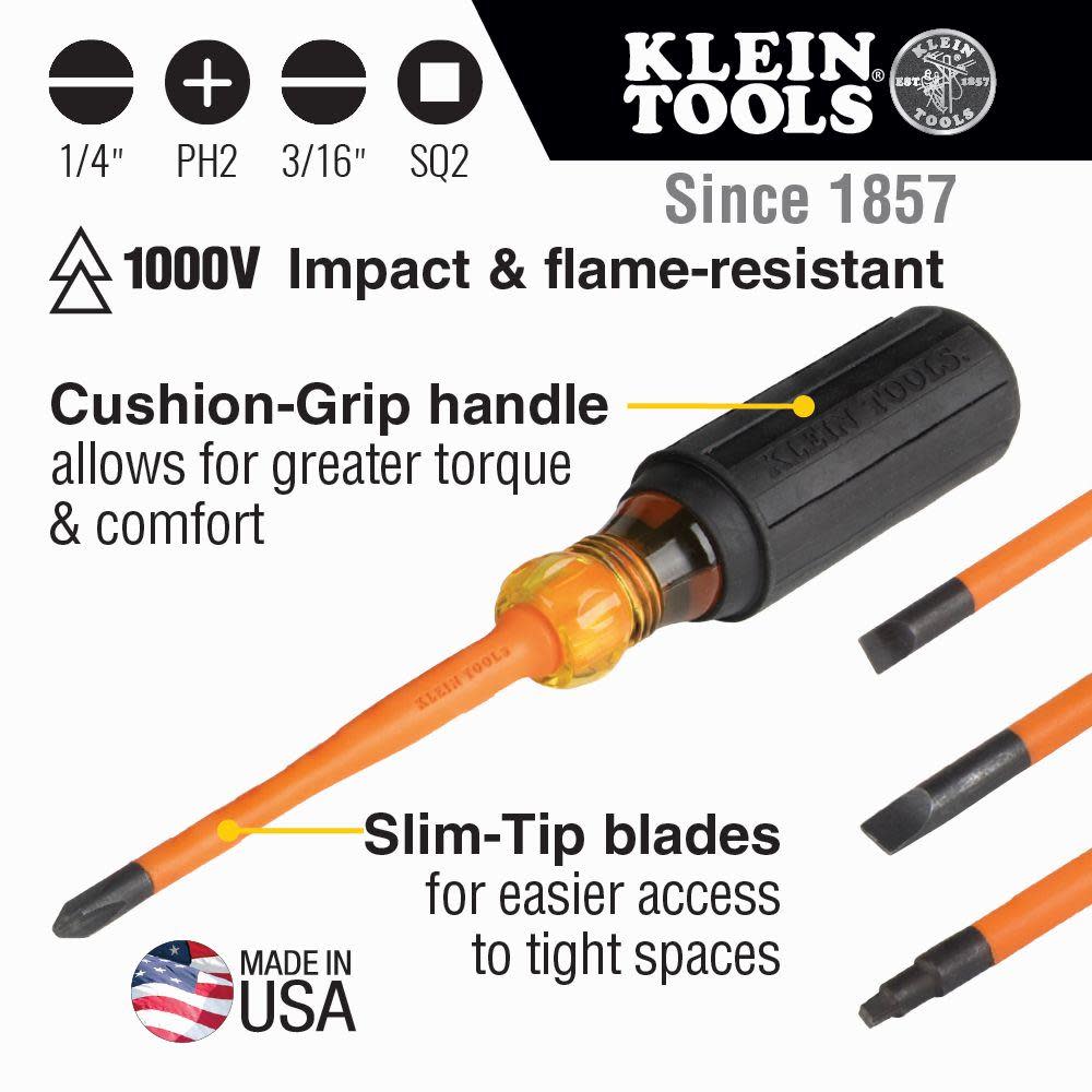Klein Tools Slim-Tip Insul Screwdrivers 4-pc - Flockneti
