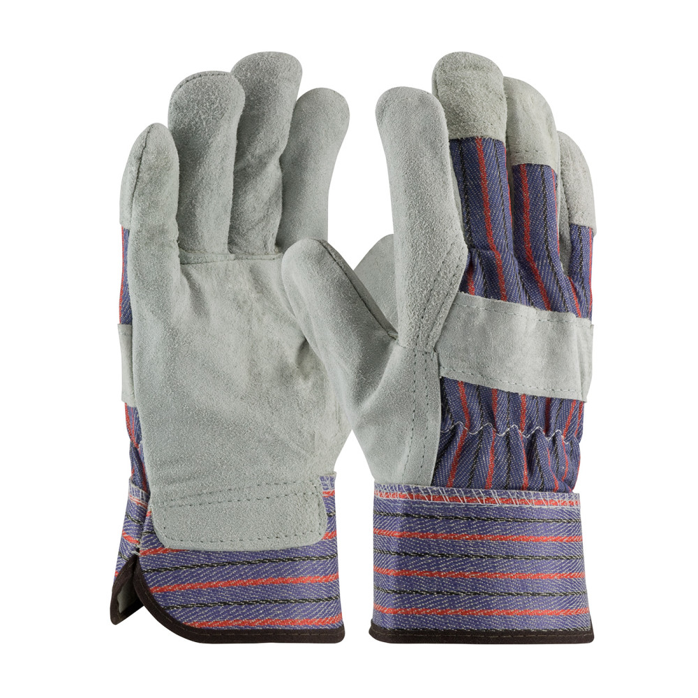 Protective Industrial Products Gloves Blue Industry Grade Split Cowhide Leather Palm XL - Flockneti