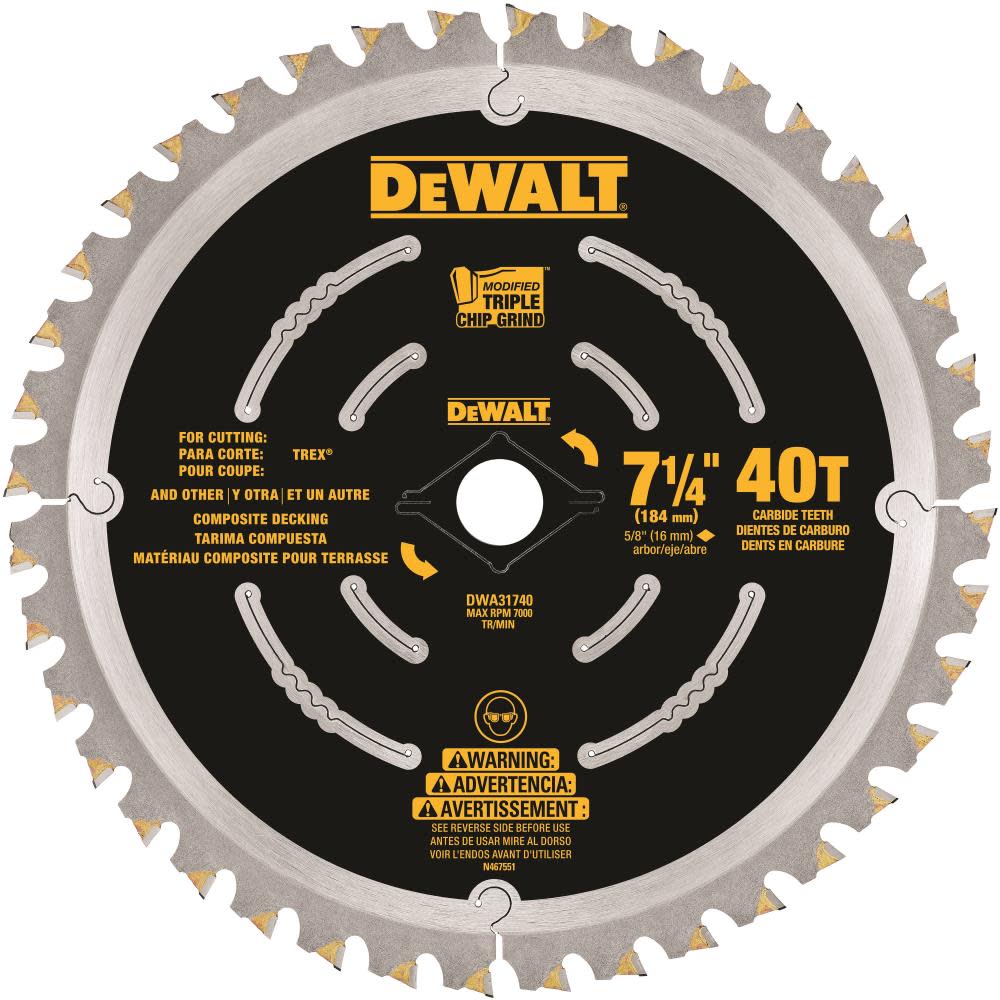 DEWALT 7-1/4-in 40T Composite Deck Blade - Flockneti