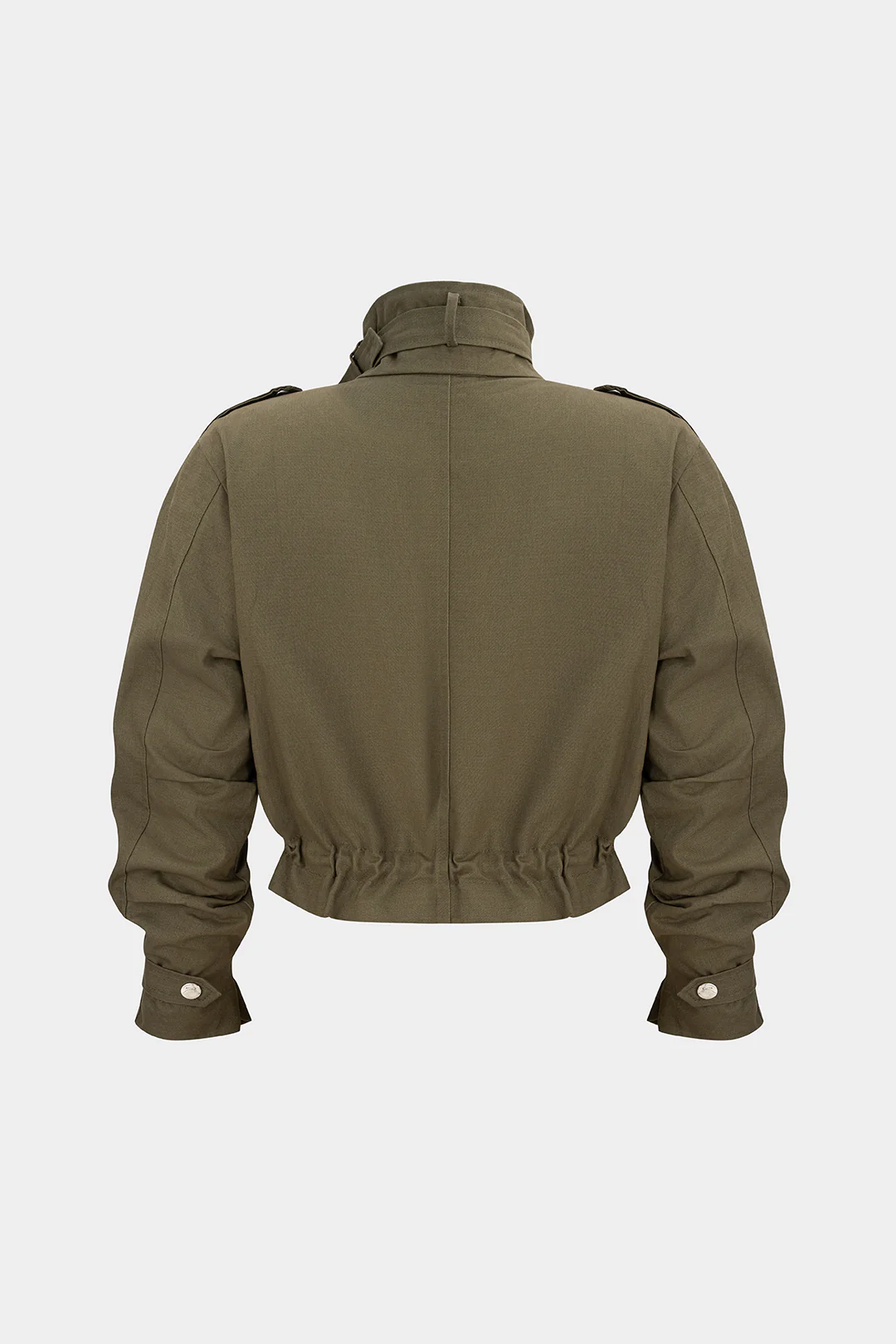 Drawstring Pocket Cropped Jacket - Flockneti