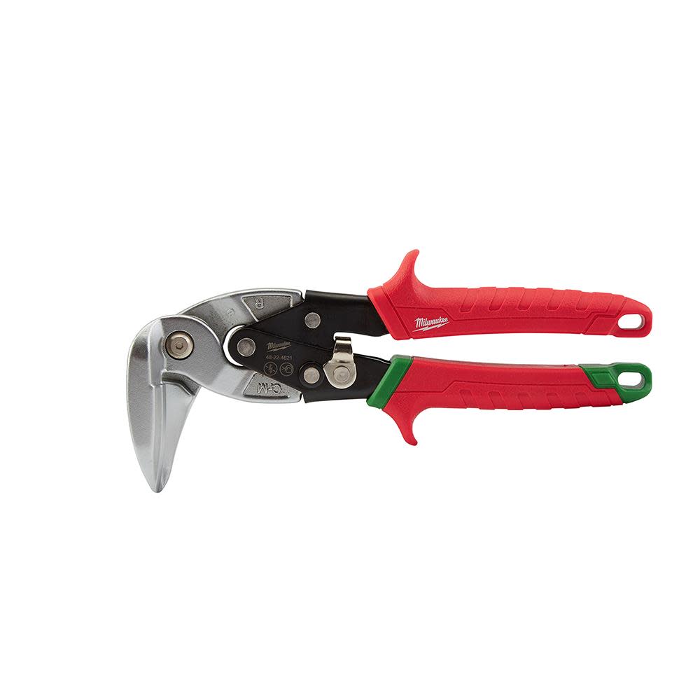 Milwaukee Right Cutting Upright Aviation Snips - Flockneti