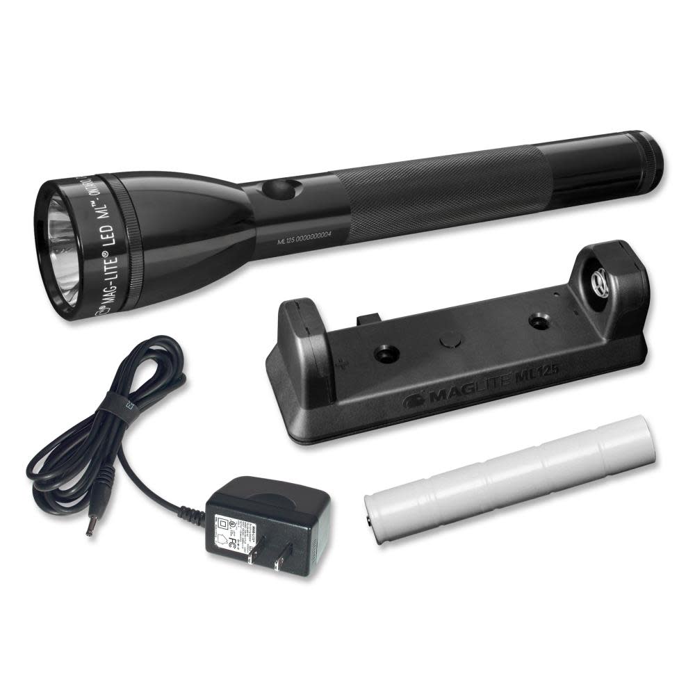 Maglite ML125 LED Rechargeable Flashlight System with 120 V Converter Black - Flockneti