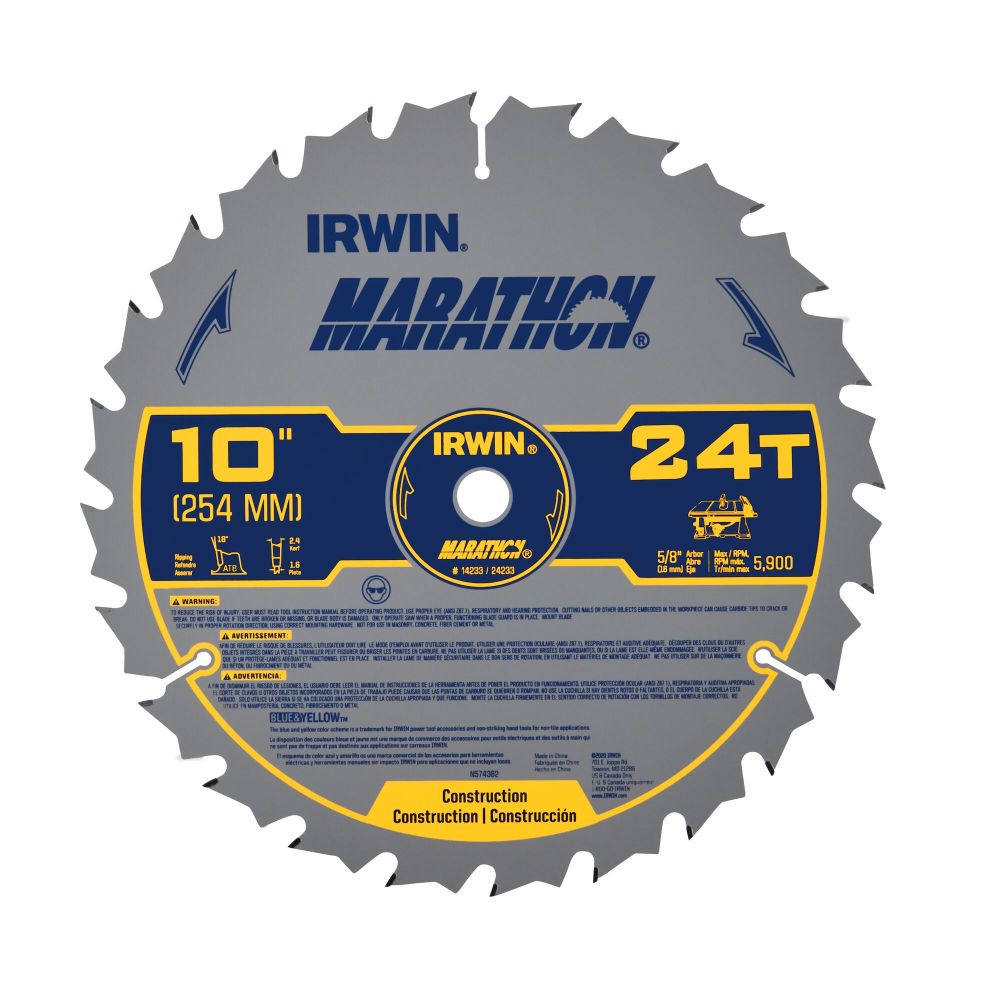 Irwin Marathon Carbide Table/Miter Circular Blade 10″ 24T - Flockneti